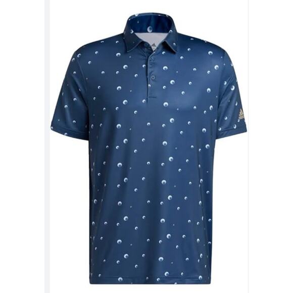 Adidas Mens Ultimate 365 Golf Polo Shirt All Over Print Navy M - Picture 1 of 8
